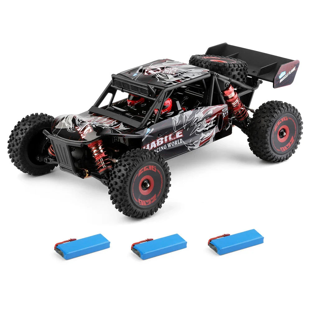 Wltoys 124016 V2 1/12 4WD 2.4G RC Car Brushless Desert Truck Off-Road Vehicle Models High Speed 75km/h Metal Chassis Two Three Battery