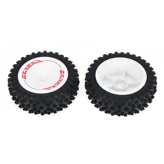 2PCS Wltoys 124008 1/12 RC Car Parts Front/Rear Tires Wheels Glued Vehicles Models Spare Accessories 2726/2727