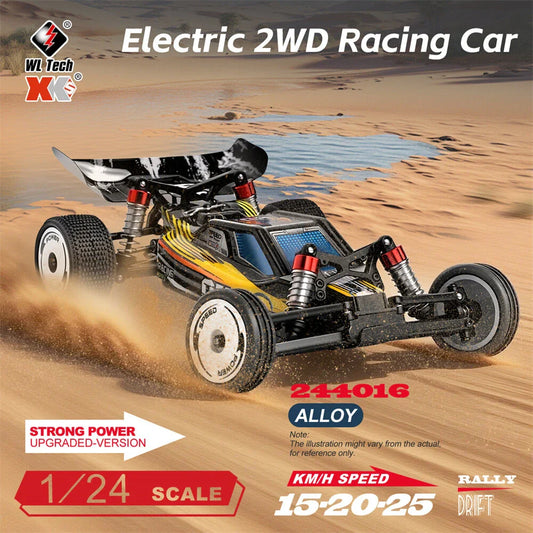 Wltoys 244016 RTR 1/24 2.4G 2WD RC Car Full Proportional High Speed Electric Racer with Gyro Cruise Control Three Speeds Vehicles Models Toys
