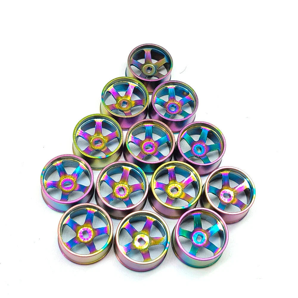 4PCS Drift Tires Wheels Metal Rims for Wltoys Mini-Q 1/28 K969 K989 P939 284131 On-Road RC Cars Vehicles Models Spare Parts D Versions