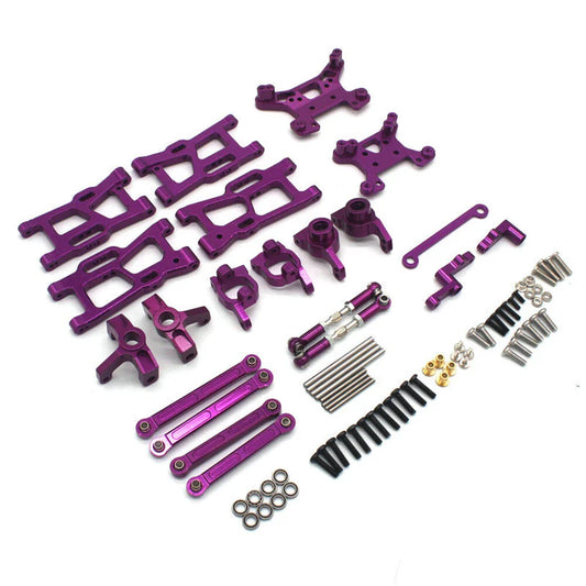 Upgraded Metal Parts Front Rear Suspension Arms Steering Cups C Hubs Rear Wheel Seats Set for Wltoys 124008 124010 1/12 RC Cars Vehicles Models Spare Accessories