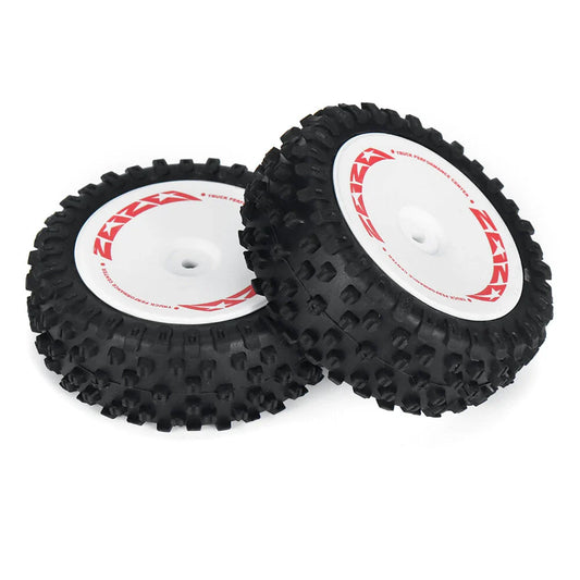 2PCS Wltoys 124008 1/12 RC Car Parts Front/Rear Tires Wheels Glued Vehicles Models Spare Accessories 2726/2727