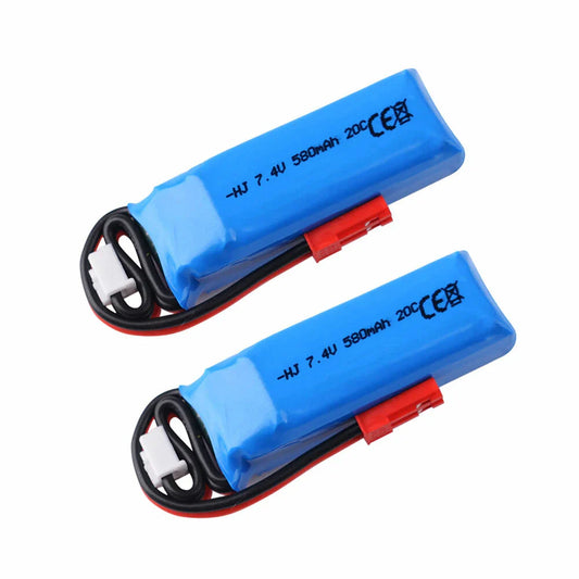 7.4V 580mAh 20C 2S LiPo Battery JST Plug for Mini-Q Mosquito Car WLtoys K989 K969 1/28 Remote Control Car