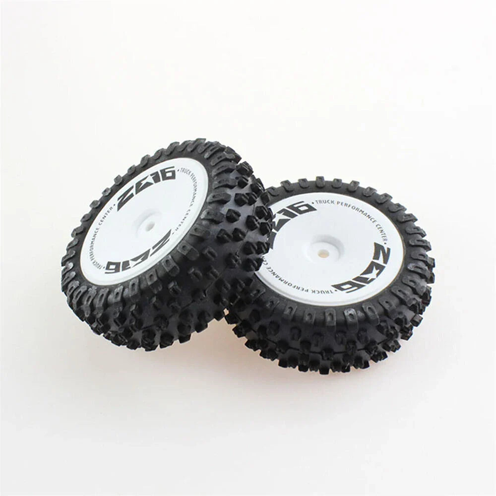 2PCS Wltoys 124007 1/12 RC Car Spare Front Tires Wheels Rims Glued 2485 Vehicles Models Parts Accessories