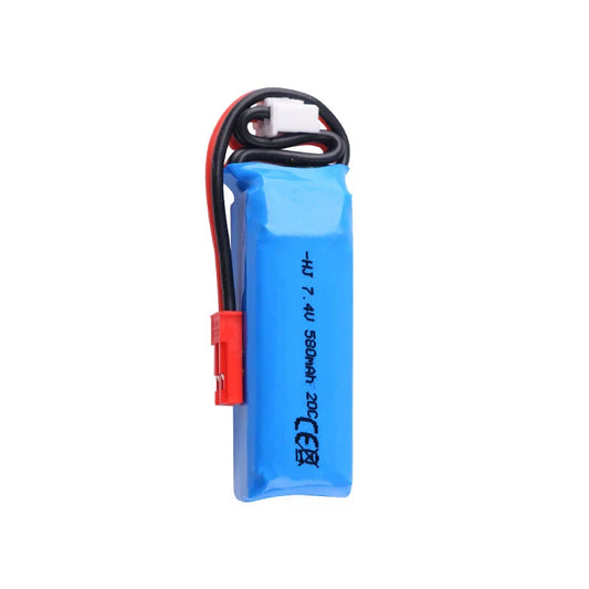 7.4V 580mAh 20C 2S LiPo Battery JST Plug for Mini-Q Mosquito Car WLtoys K989 K969 1/28 Remote Control Car