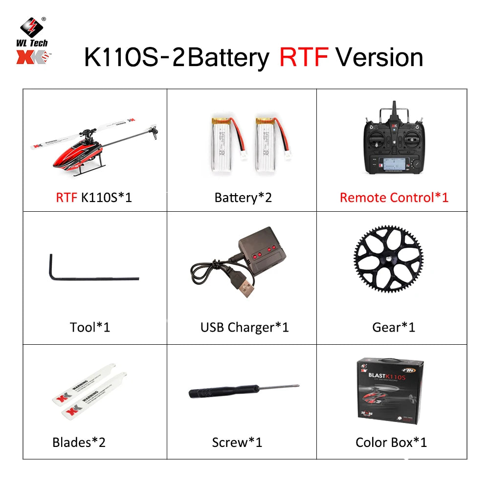WLtoys XK K110S 6CH Brushless RC Helicopter with 3D/6G
