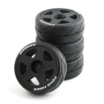 4PCS Rally Drift On-Road Tires Wheels 12mm Hex for 1/10 HPI KYOSHO