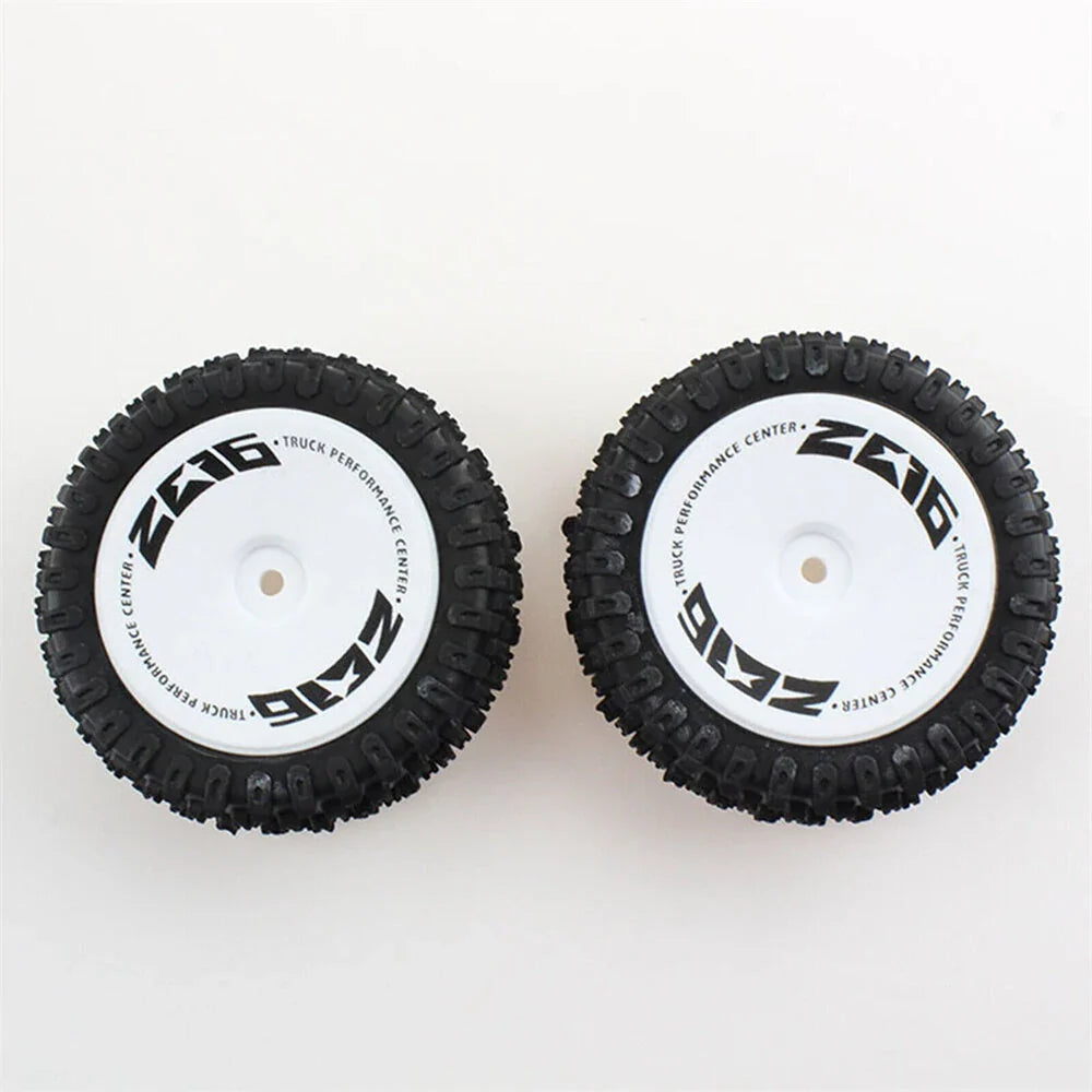 2PCS Wltoys 124007 1/12 RC Car Spare Front Tires Wheels Rims Glued 2485 Vehicles Models Parts Accessories