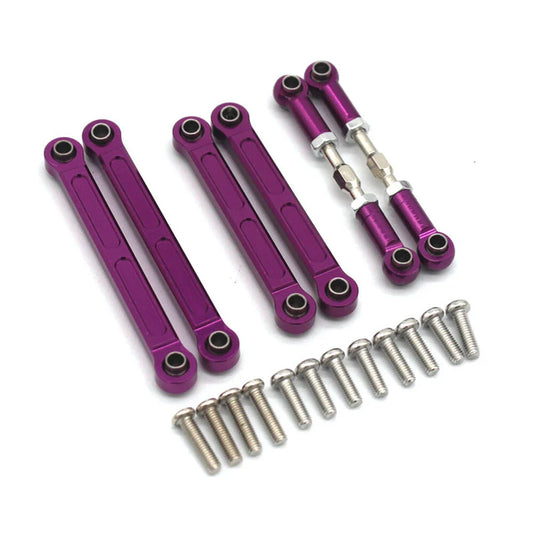 Upgraded Metal Front and Rear Tie Rod Set Wltoys 144001 144010 124016 124018 124007 124017 124019 124008 124007 124010 RC Car Parts