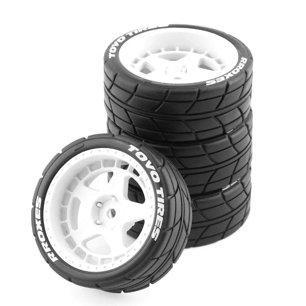 4PCS Drift Rally RC Tires Wheels 12mm Hex for Wltoys 124019 HPI KYOSHO TAMIYA TT02 XV01 1/10 Car Vehicles Model Parts