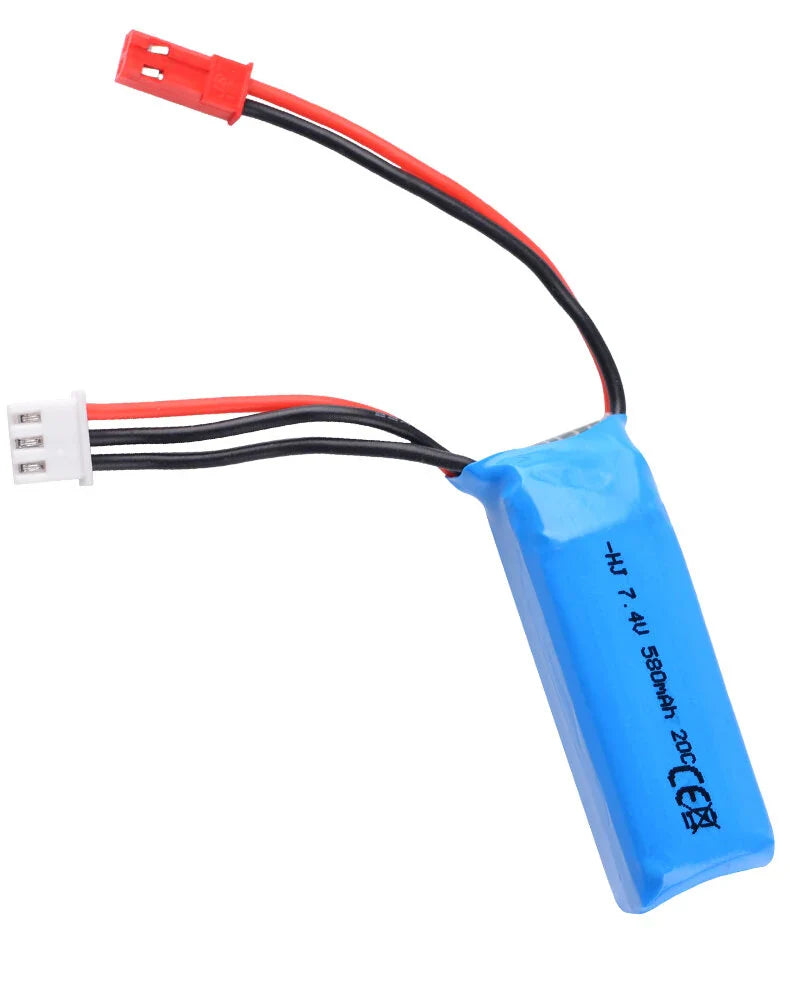 7.4V 580mAh 20C 2S LiPo Battery JST Plug  for Mini-Q Mosquito Car WLtoys K989 K969 1/28 Remote Control Car