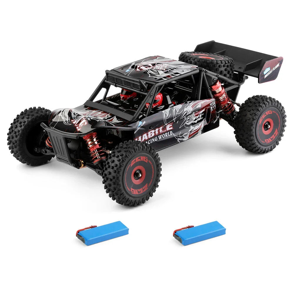 Wltoys 124016 V2 1/12 4WD 2.4G RC Car Brushless Desert Truck Off-Road Vehicle Models High Speed 75km/h Metal Chassis Two Three Battery