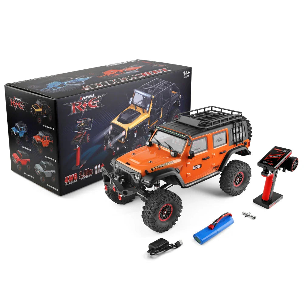 Wltoys 104010 RTR 1/10 2.4G 4WD RC Car Rock Crawler Off-Road Climbing Truck Full Proportional LED Light Vehicles Models Toys