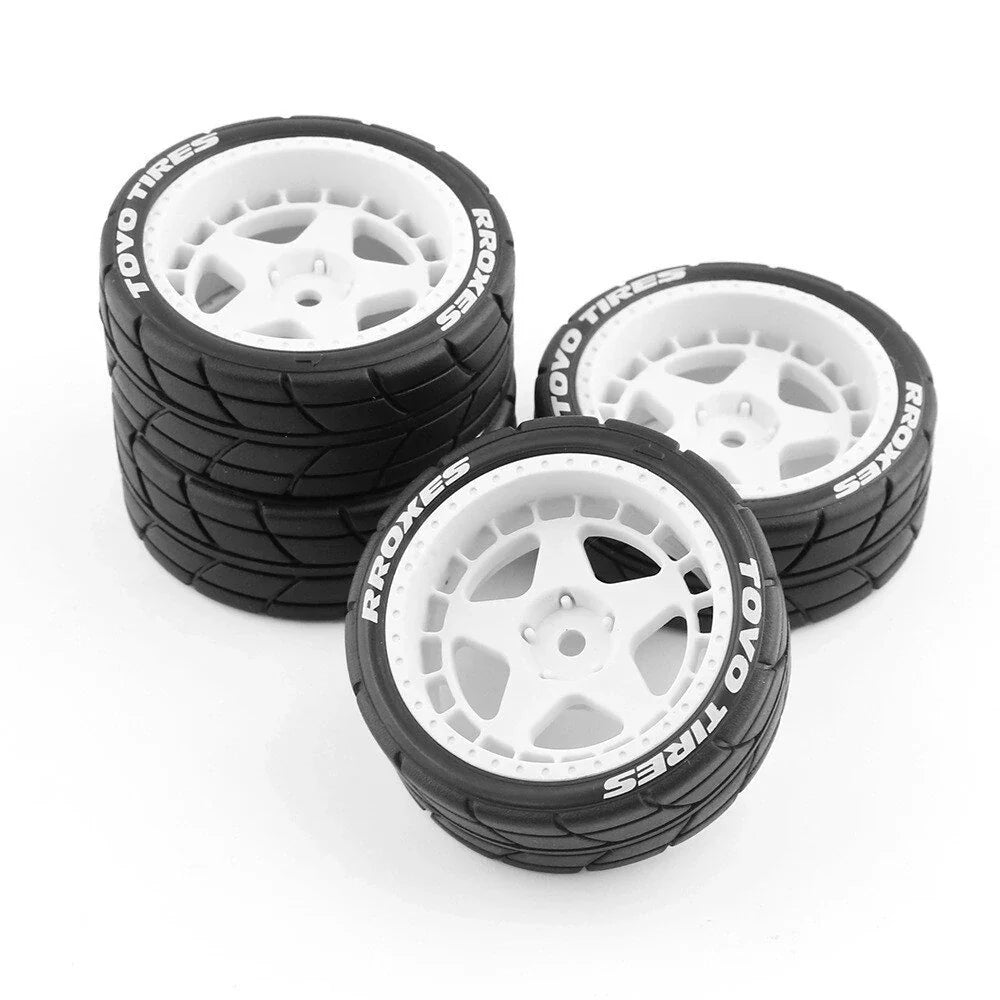4PCS Drift Rally RC Tires Wheels 12mm Hex for Wltoys 124019 HPI KYOSHO TAMIYA TT02 XV01 1/10 Car Vehicles Model Parts