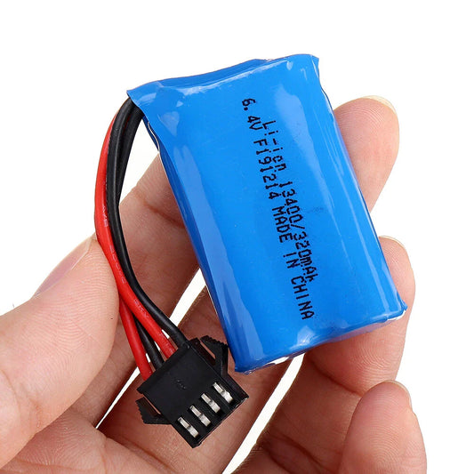 Wltoys 6.4V 320mAh 15C SM-4P Plug Li-ion Battery for 18628 18629 1/18 RC Car Vehicles Models