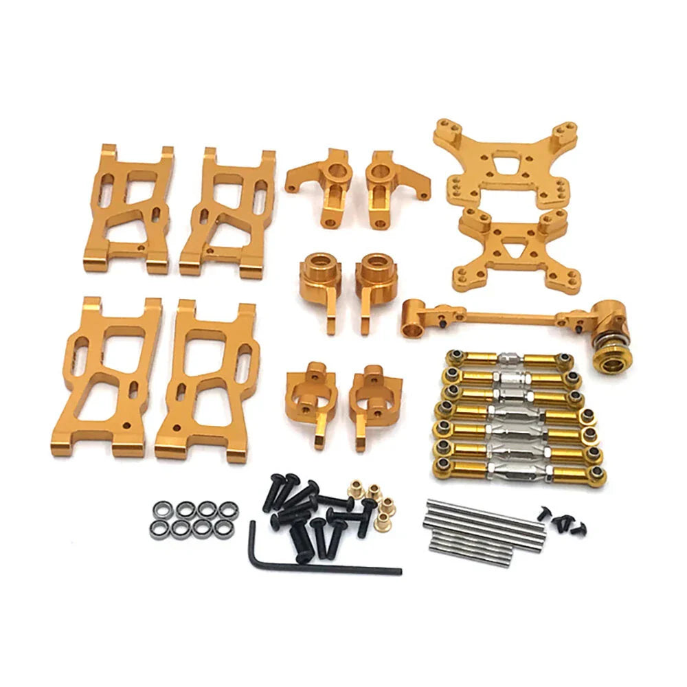 Metal Upgrades Parts for Wltoys 144001 144002 144010 124016 124017 124019 1/14 1/12 AM X12 RC Car Swing Arm Steering Block Link Rod Kit