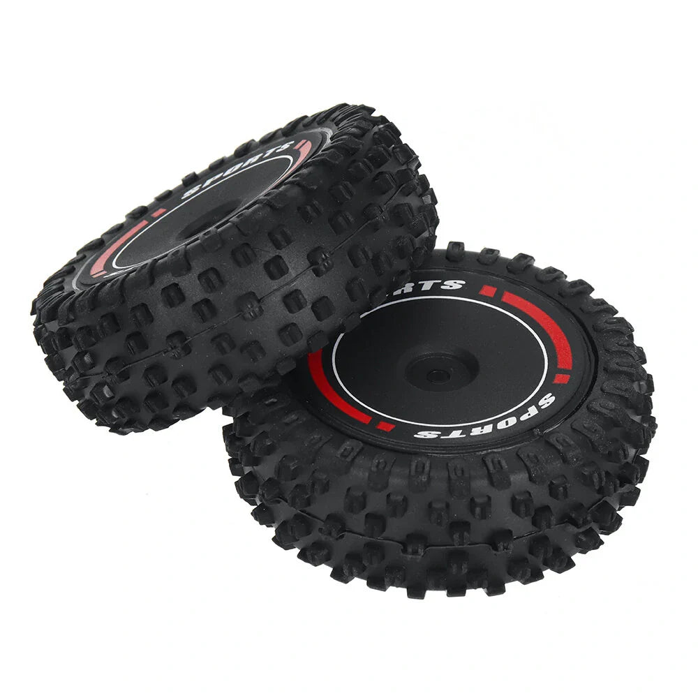 2PCS Wltoys 124010 1/12 RC Car Parts Front/Rear Tires Wheels Rims Vehicles Models Spare Accessories 2811/2812/2844/2845