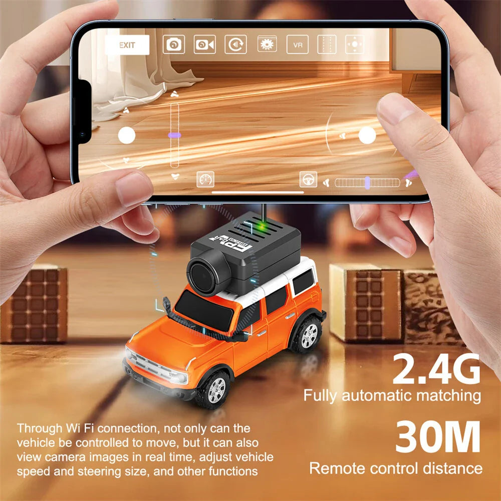 Wltoys 6405 6405-C 1/64 2.4G FPV RC Car Wifi Camera Photos Videos VR App Control Built In Gyro Drift Desktop Micro 3 Speed On-Road Mini Full Proportional Vehicles Models Toys
