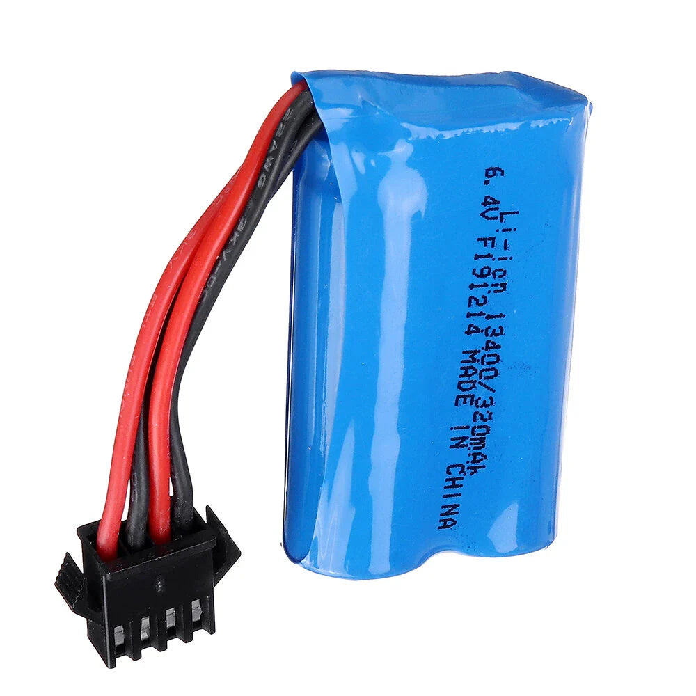Wltoys 6.4V 320mAh 15C SM-4P Plug Li-ion Battery for 18628 18629 1/18 RC Car Vehicles Models