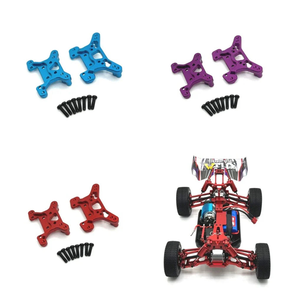 Upgraded Metal Parts Front and Rear Shock Absorber Bracket Kit for Wltoys 1/12 124008 124010 1/14 144016 144018 RC Car Vehicle Models Accessories Parts