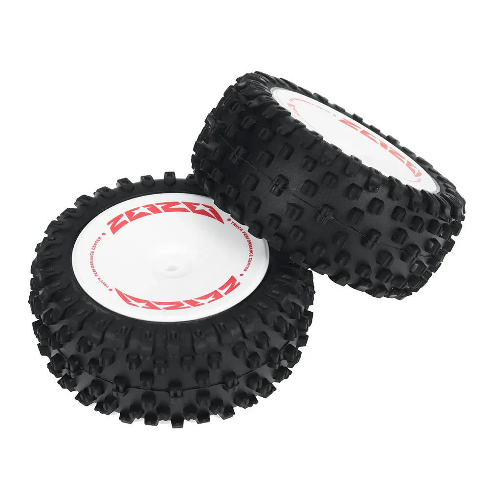 2PCS Wltoys 124008 1/12 RC Car Parts Front/Rear Tires Wheels Glued Vehicles Models Spare Accessories 2726/2727