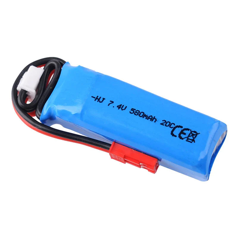 7.4V 580mAh 20C 2S LiPo Battery JST Plug  for Mini-Q Mosquito Car WLtoys K989 K969 1/28 Remote Control Car