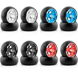 4PCS Drift Tires Wheels Metal Rims for Wltoys 284131 284161 284010 K989 K969 P939 284131 MINI-Q 1/28 RC Car Vehicles Model Parts B Versions