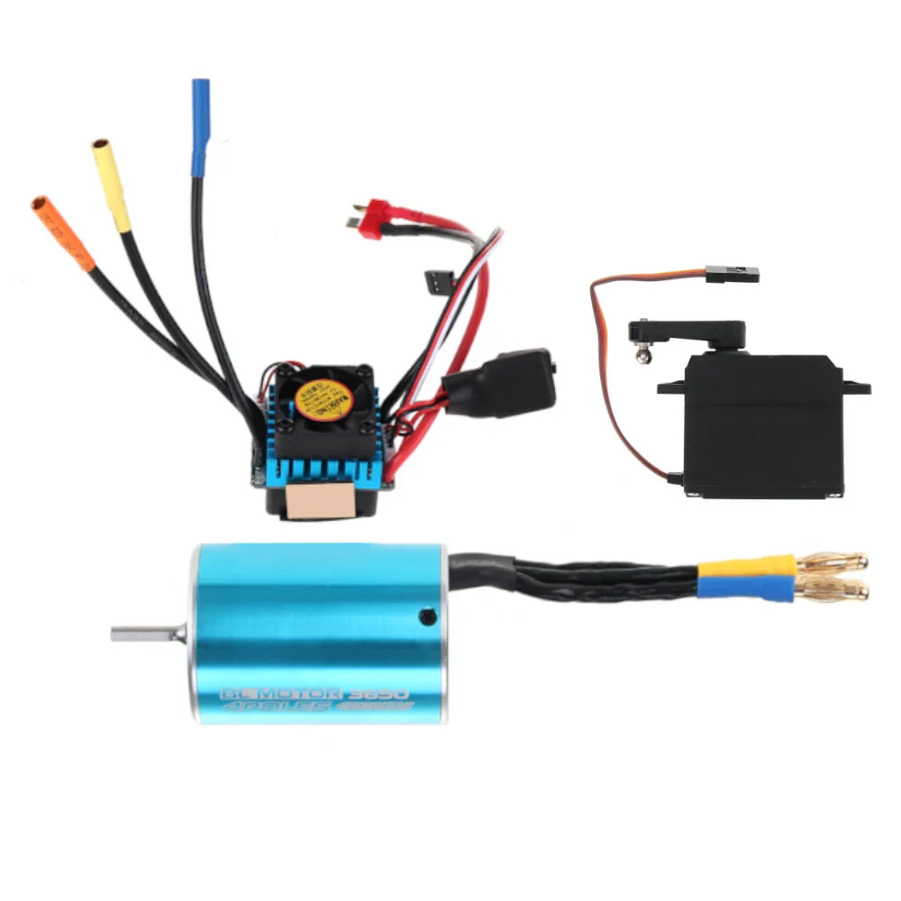 Wltoys 104002 RC Car Spare 3650 4500KV Brushless Motor 45A ESC 6KG 3 Wires Servo 2187 2188 2189 Vehicles Models Parts