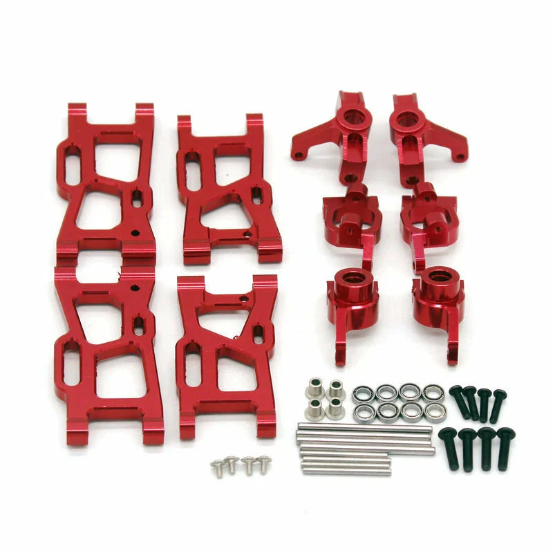 Upgraded Metal Steering Cup Front Rear Upper Arm Rear Wheel Seat C Seat For Wltoys 144001 124008 124010 RC Car Parts