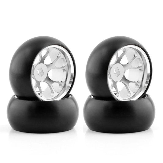 4PCS Drift Tires Wheels Metal Rims for Wltoys 284131 284161 284010 K989 K969 P939 284131 MINI-Q 1/28 RC Car Vehicles Model Parts B Versions