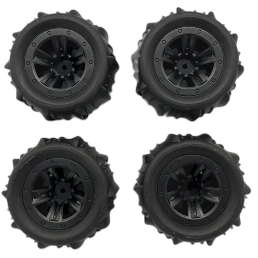 4PCS Upgraded Desert Tires Wheels for 1/12 1/14 1/16 MJX 16208 16209 16210 14209 14210 WLtoys 144001 144002 144010 124008 124018 124019 124016 124017 SCY Monster Truck RC Cars Vehicles Models Parts