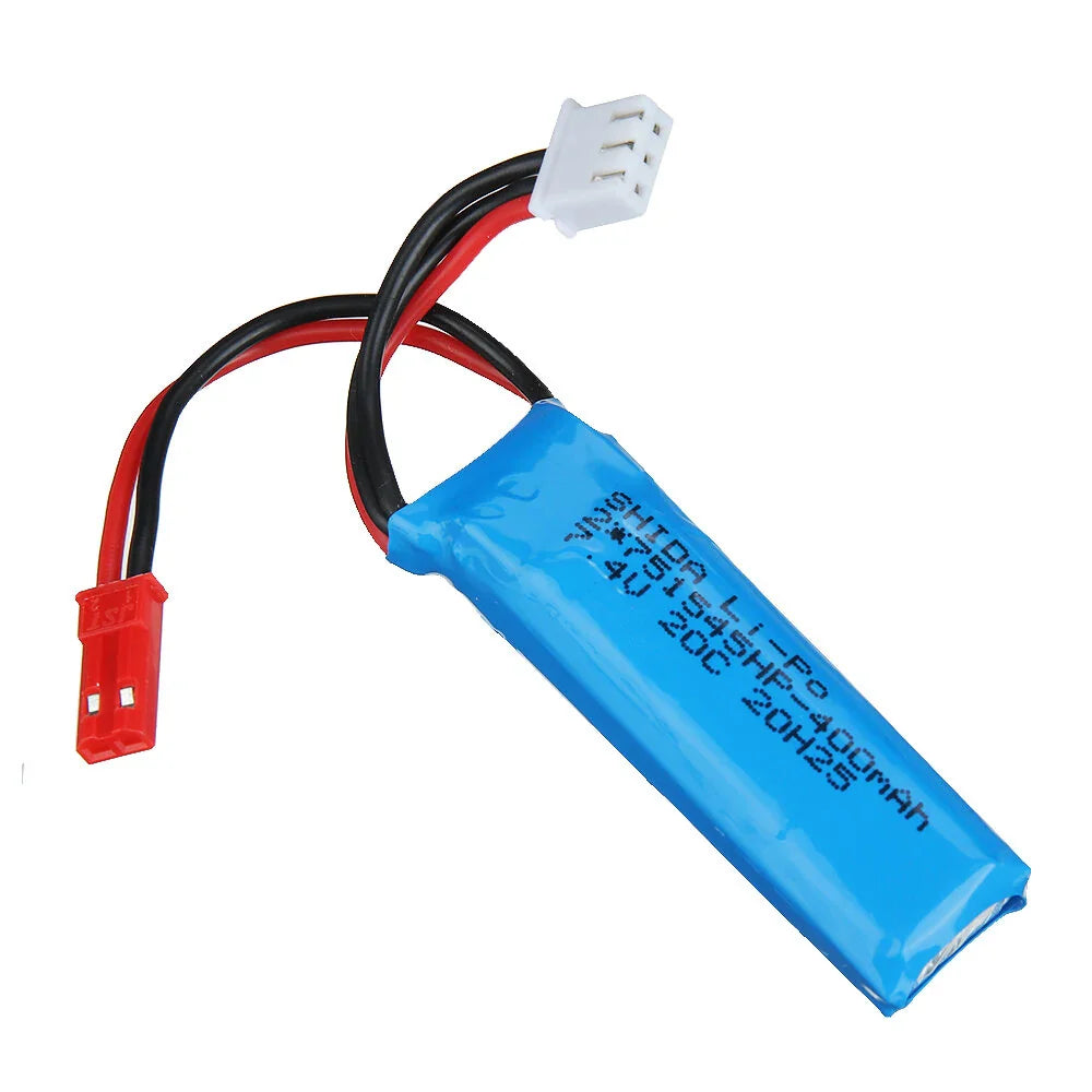 7.4V 400mAh 20C 2S LiPo Battery JST Plug for Wltoys P929 P939 K979 K989 K999 K969 RC Car