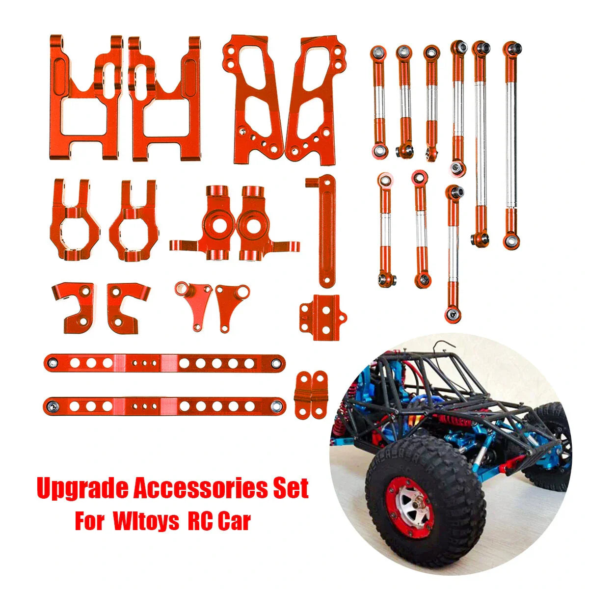FY03 06 WLtoys 12427 12428 Desert Vendor Kit Full Upgrade Accessories 1/12 Rc Car Parts Red