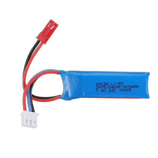 Wltoys 284161 284010 284131 K989-60 Original 7.4v 400mAh 20C 2S JST Plug Li-ion Battery for K969 K989 1/28 RC Car