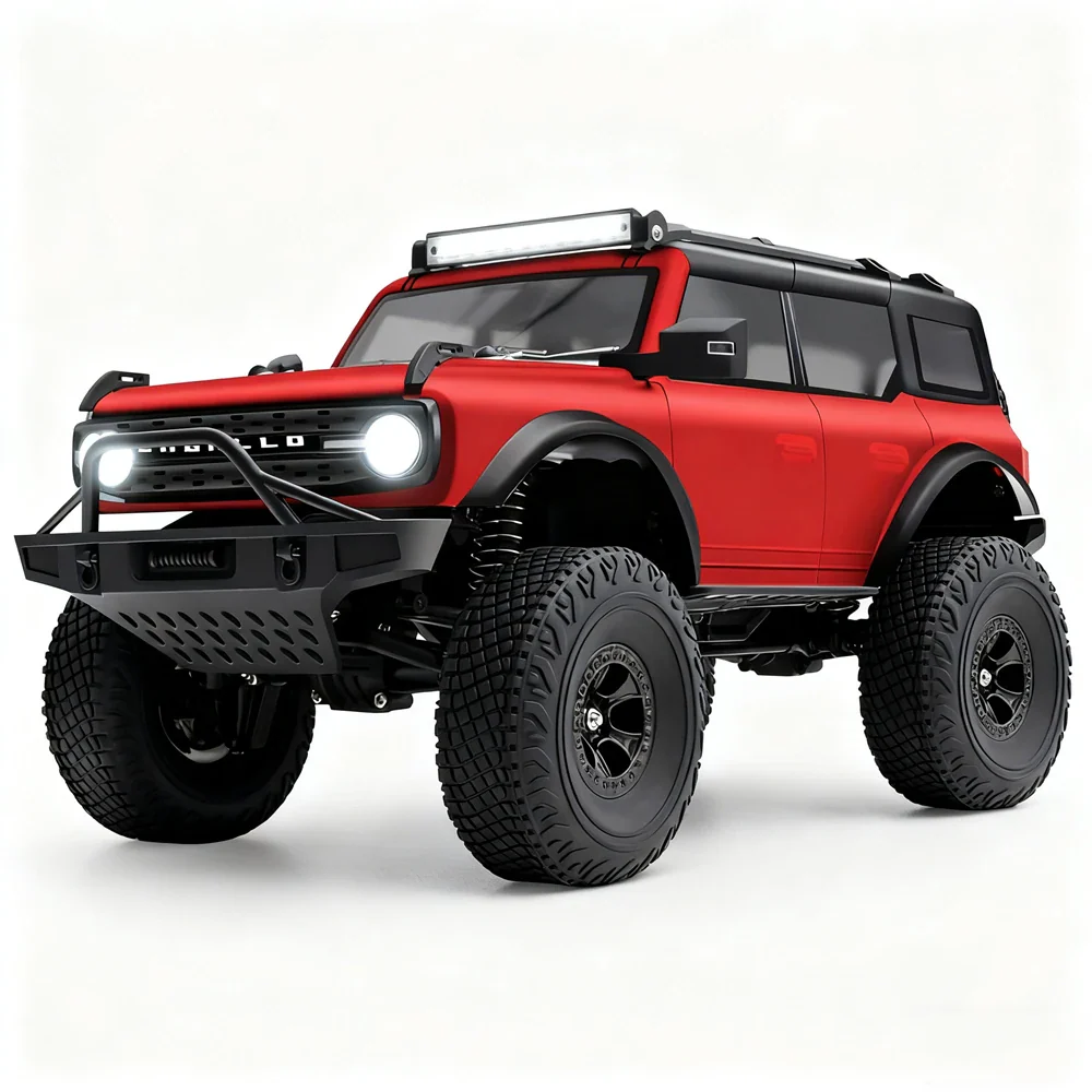 Wltoys 184023 RTR 1/18 2.4G 4WD RC Car Rock Crawler Off-Road Climbing Truck Full Proportional Remote Control LED Light Portal Axle Mechanical Gear Shifting Two Speed Metal Wheel Hub Vehicles Models Toys