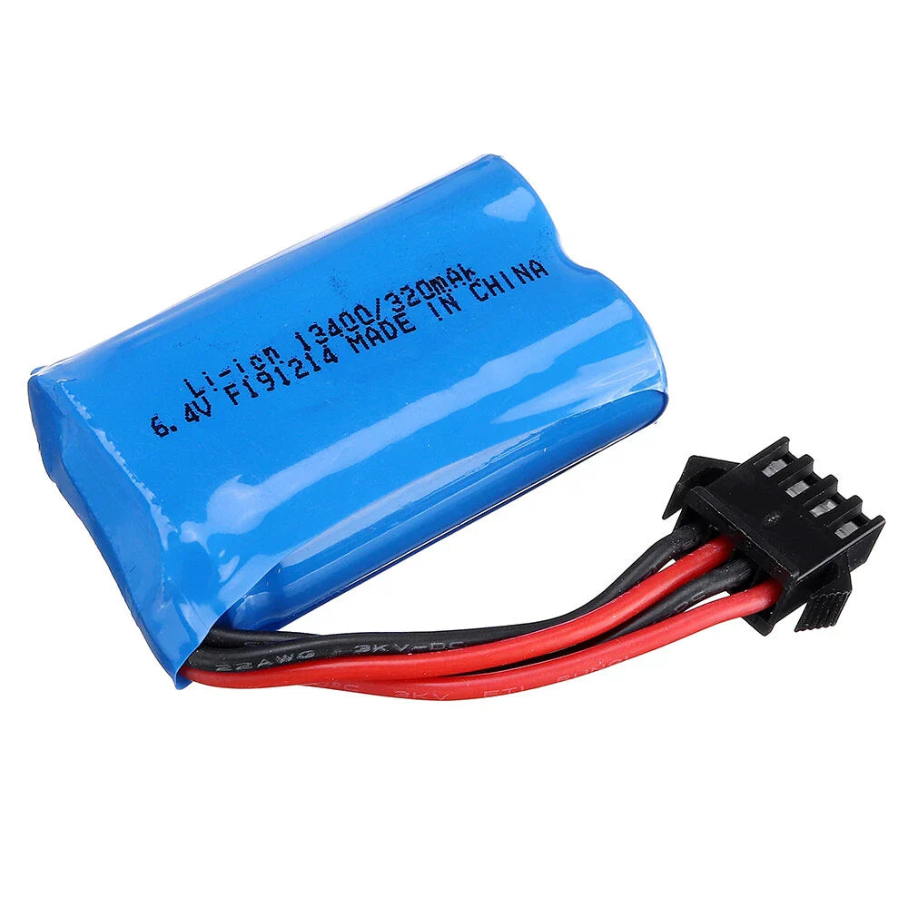 Wltoys 6.4V 320mAh 15C SM-4P Plug Li-ion Battery for 18628 18629 1/18 RC Car Vehicles Models