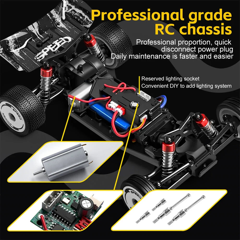 Wltoys 244016 RTR 1/24 2.4G 2WD RC Car Full Proportional High Speed Electric Racer with Gyro Cruise Control Three Speeds Vehicles Models Toys