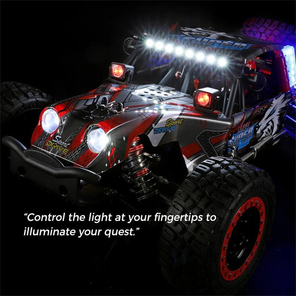 Wltoys 124028 RTR 1/12 2.4G 4WD 60km/h Brushless RC Car Desert Off-Road Truck Metal Chassis Full Proportional LED Light Vehicles Models Toys