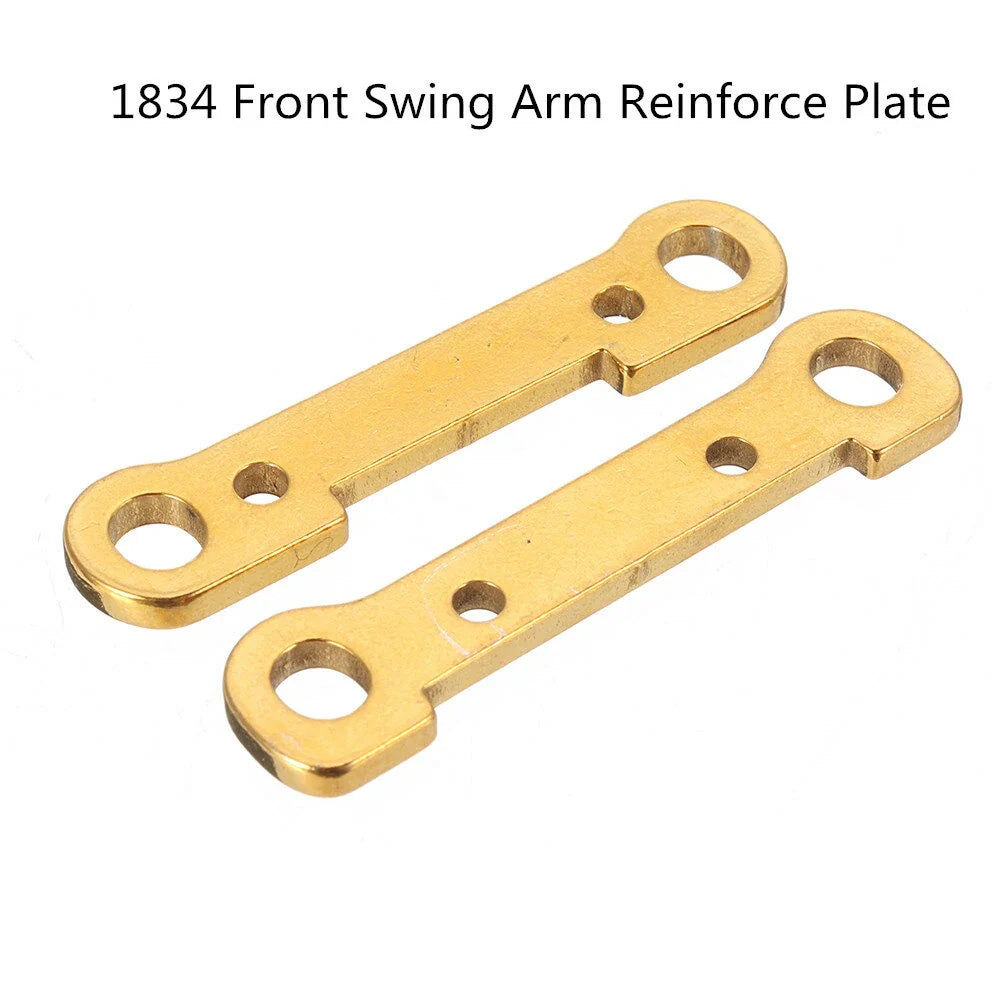 2PCS Wltoys 124017 124019 1/12 RC Car Spare Metal Front/Rear Swing Arm Reinforce Plate 1834 1835 Vehicles Model Parts