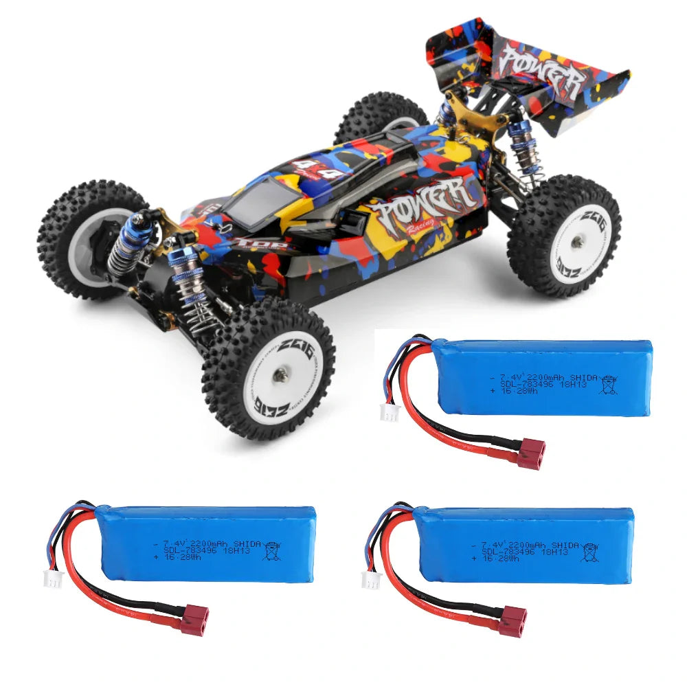 Wltoys 124007 Several Battery 1/12 2.4G 4WD Brushless RC Car 75km/h Off-Road Speed Racing Vehicles Models RTR Toys