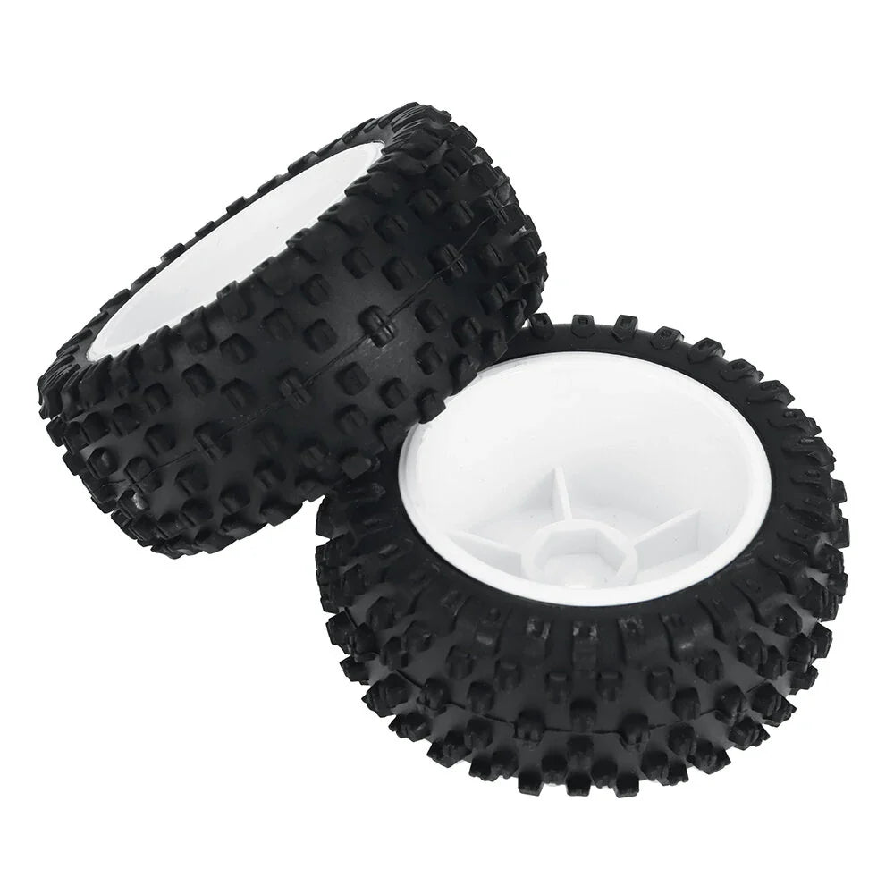 2PCS Wltoys 124008 1/12 RC Car Parts Front/Rear Tires Wheels Glued Vehicles Models Spare Accessories 2726/2727