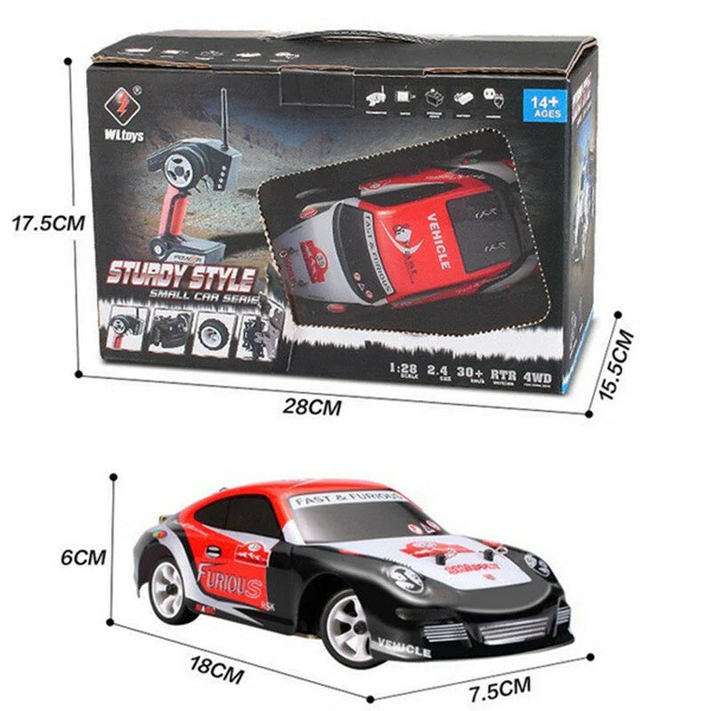 Wltoys K969 1/28 2.4G 4WD Brushed RC Car Drift Car Two Battery 7.4V 400mAh
