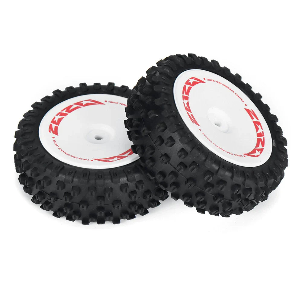 2PCS Wltoys 124008 1/12 RC Car Parts Front/Rear Tires Wheels Glued Vehicles Models Spare Accessories 2726/2727