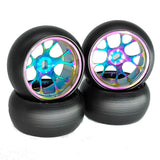 4PCS Drift Tires Wheels Metal Rims for Wltoys Mini-Q 1/28 K969 K989 P939 284131 On-Road RC Cars Vehicles Models Spare Parts B Versions