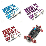 Upgraded Metal Parts Front Rear Suspension Arms Steering Cups C Hubs Rear Wheel Seats Set for Wltoys 124008 124010 1/12 RC Cars Vehicles Models Spare Accessories