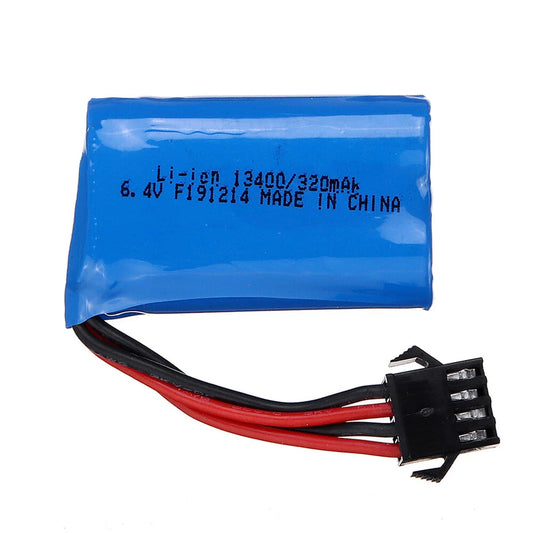 Wltoys 6.4V 320mAh 15C SM-4P Plug Li-ion Battery for 18628 18629 1/18 RC Car Vehicles Models