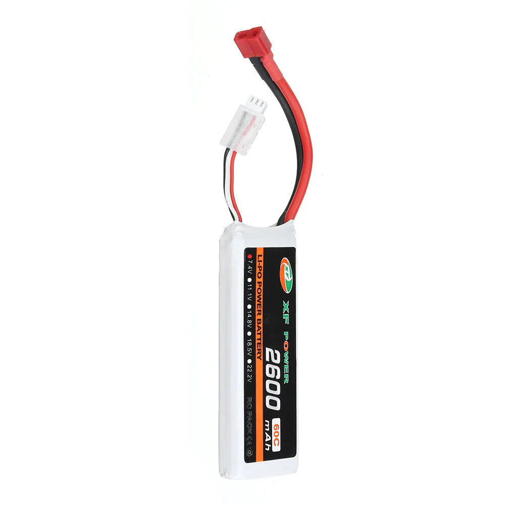 XF POWER 7.4V 2600mAh 60C 2S Lipo Battery T Plug for Wltoys 1/14 144001 RC Car Upgrade Parts