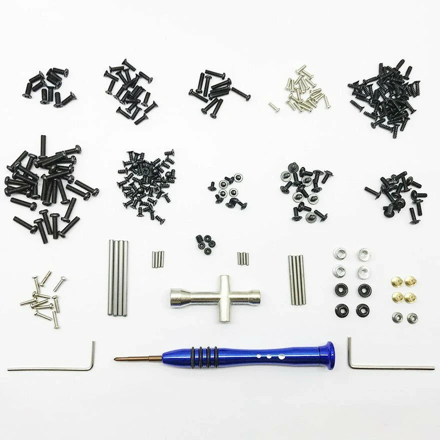 300pcs M2 M2.5 M3 Screw Fastener Kit Cross Sleeve Hex Wrench Swing Arm Pin Screws for Wltoys 144001 144010 124016 124017 124019 RC Car Parts