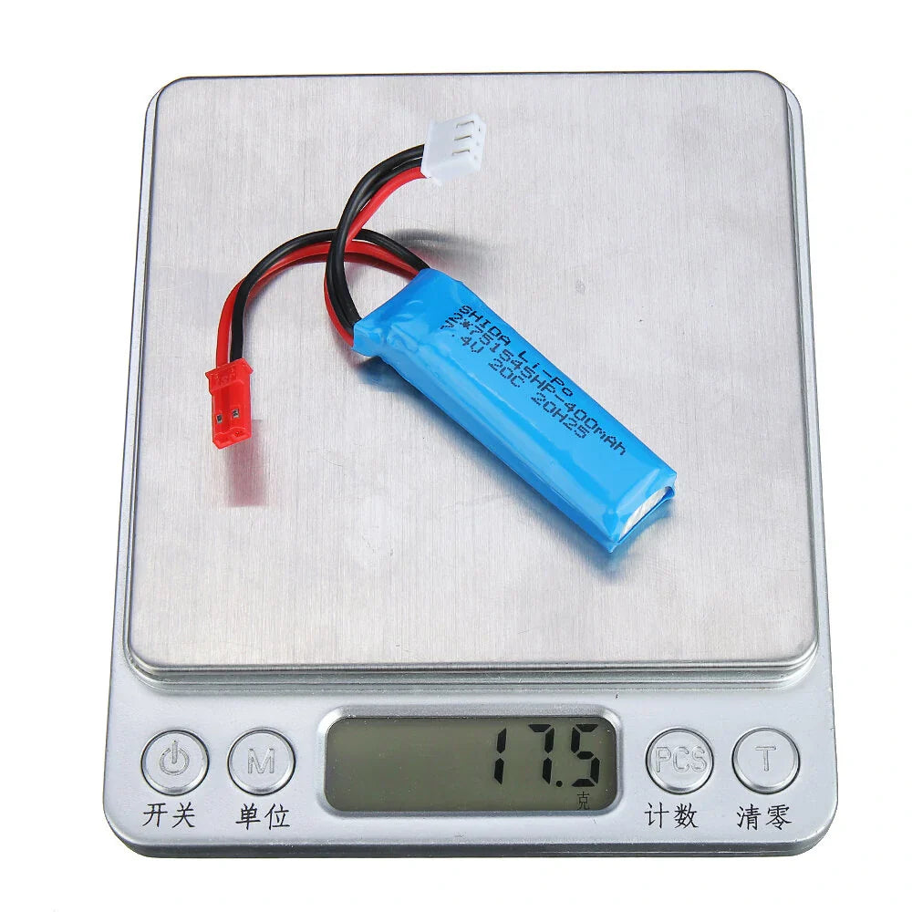 7.4V 400mAh 20C 2S LiPo Battery JST Plug for Wltoys P929 P939 K979 K989 K999 K969 RC Car