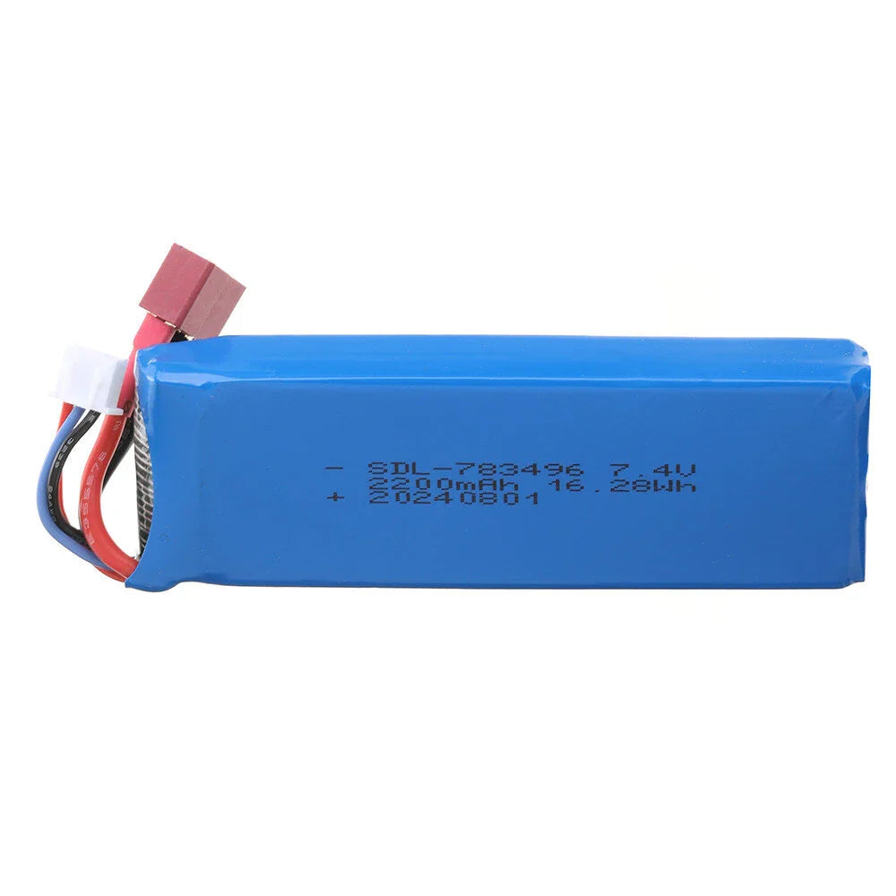 Wltoys 7.4V 2200mAh 25C 2S T Plug Lipo Battery K949-78 for 124016 124017 124018 124019 144001 144010 10428 10428A/B/C/A2/B2/C2 K949 RC Car Parts